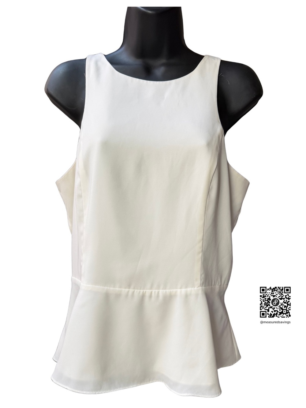 Medium - Express Ivory Sleeveless Peplum Top - VGC